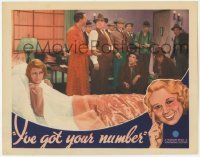 7c425 I'VE GOT YOUR NUMBER LC 1934 Pat O'Brien & lots of guys by Joan Blondell hiding in bed!