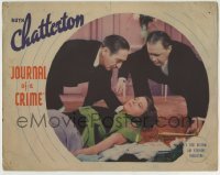 7c432 JOURNAL OF A CRIME LC 1932 Adolphe Menjou over unconscious Ruth Chatterton on floor!