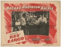 7c439 KEY LARGO LC #7 1948 Lauren Bacall & most of cast watch Gomez hold gun on Humphrey Bogart!