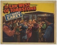 7c469 LAW WEST OF TOMBSTONE LC 1938 great image of Harry Carey & others dancing at party!