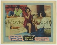 7c472 LEGEND OF THE LOST LC #5 1957 John Wayne, Sophia Loren & Rossano Brazzi find the treasure!