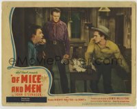 7c562 OF MICE & MEN LC 1940 Bob Steele glares at scared Lon CHaney Jr. by Charles Bickford!