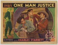 7c573 ONE MAN JUSTICE LC 1937 Charles Starrett being manhandled by two bad guys, Peter B. Kyne!