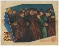 7c578 OTHER MEN'S WOMEN LC 1931 Grant Withers held back by young James Cagney & men during storm!