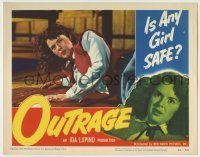 7c583 OUTRAGE LC #4 1950 close up of Mala Powers crying on the ground, directed by Ida Lupino!