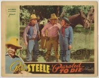 7c601 PAROLED TO DIE LC 1938 Bob Steele & Kathleen Eliot standing by horses in a field!