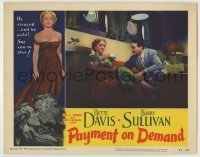 7c607 PAYMENT ON DEMAND LC #3 1951 John Sutton looks at Bette Davis, classic border image & tagline!