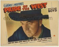 7c637 PRIDE OF THE WEST LC 1938 wonderful super close up of William Boyd as Hopalong Cassidy!