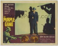 7c646 PURPLE GANG LC #2 1959 cool image of Barry Sullivan surrounded by shadows of men with guns!