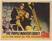 7c648 PURPLE MONSTER STRIKES signed chapter 1 LC 1945 by Roy Barcroft, The Man in the Meteor, color!