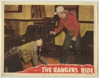 7c661 RANGERS RIDE LC 1948 great close up of cowboy hero Jimmy Wakely fighting with bad guy!