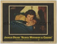 7c668 REBEL WITHOUT A CAUSE LC #5 1955 wonderful close up of young lovers Natalie Wood & James Dean!