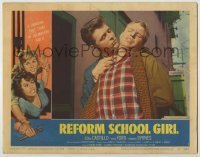 7c674 REFORM SCHOOL GIRL LC #1 1957 classic AIP, Edward Byrnes with knife threatens Ross Ford!