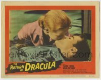 7c680 RETURN OF DRACULA LC #6 1958 great close up of Norma Eberhardt kissing Ray Stricklyn!