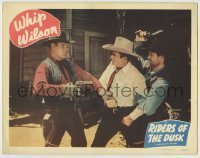 7c689 RIDERS OF THE DUSK LC #6 1949 cowboy hero Whip Wilson struggles with two bad guys with guns!