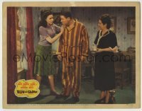 7c700 RISE & SHINE LC 1941 Linda Darnell comforts Jack Oakie in his pajamas looking out window!