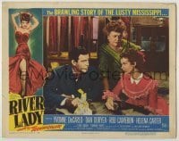 7c702 RIVER LADY LC #6 1948 Florence Bates watches sexy Yvonne De Carlo drinking with Rod Cameron!