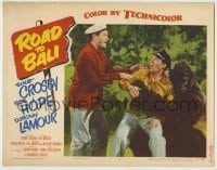 7c704 ROAD TO BALI LC #2 1952 Bob Hope is scared of the giant fake ape grabbing Bing Crosby!