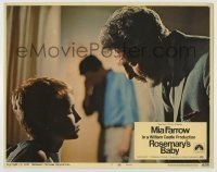 7c714 ROSEMARY'S BABY LC #7 1968 Roman Polanski, great moody c/u of Mia Farrow & Ralph Bellamy!