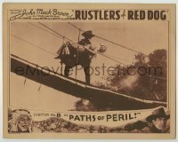 7c716 RUSTLERS OF RED DOG chapter 8 LC 1935 Johnny Mack Brown carrying Joyce Compton on rope bridge!