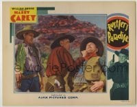 7c717 RUSTLER'S PARADISE LC 1935 great close up of Harry Carey socking bad guy in the jaw!