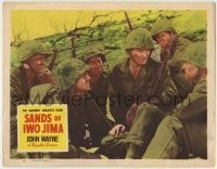 7c727 SANDS OF IWO JIMA LC #4 1950 John Agar & Marines look to tough John Wayne for guidance!