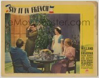 7c730 SAY IT IN FRENCH LC 1938 Olympe Bradna & Mary Carlisle laugh at Ray Milland clowning around!