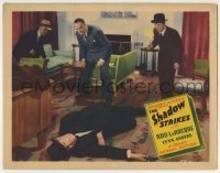 7c759 SHADOW STRIKES LC 1937 Rod La Rocque in the title role looking at dead guy on the floor!