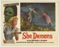 7c763 SHE DEMONS LC 1958 beautiful Irish McCalla & others try to escape the half-beast half-woman!