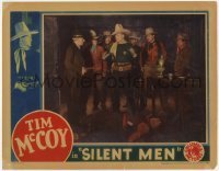7c776 SILENT MEN LC 1933 Tim McCoy standing over dead body & held at gunpoint by Lloyd Ingraham!