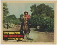 7c784 SIX GUN GOSPEL LC 1943 great image of cowboy Johnny Mack Brown riding his horse!