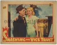 7c793 SMASHING THE VICE TRUST LC 1937 great close up of man seduced by sexy bad smoking blonde!