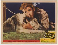 7c799 SON OF LASSIE LC #8 1945 c/u of Peter Lawford, who knows he can count on Laddie the collie!