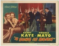 7c801 SONG IS BORN LC #4 1948 Mayo watches Danny Kaye put up his dukes to fight Steve Cochran!