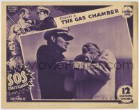 7c806 SOS COAST GUARD chapter 3 LC 1937 man choked, The Gas Chamber, border art of Bela Lugosi!