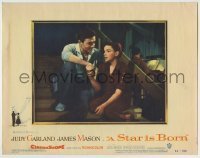 7c826 STAR IS BORN LC #6 1954 great close up of Judy Garland & James Mason on stairs!