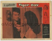 7c883 TIGER BAY LC #8 1960 Horst Buchholz asks sexy Yvonne Mitchell to let him in!