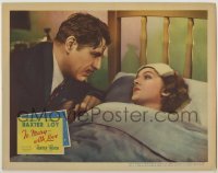 7c890 TO MARY - WITH LOVE LC 1936 Warner Baxter stares at sick Myrna Loy, overlapping flashbacks!
