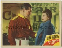 7c891 TO PLEASE A LADY LC #8 1950 c/u of race car driver Clark Gable grabbing Barbara Stanwyck!
