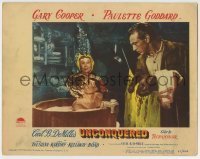 7c916 UNCONQUERED LC #3 1947 Gary Cooper watches sexy naked Paulette Goddard taking a bath!