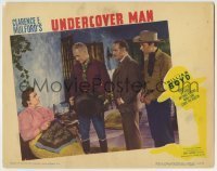 7c919 UNDERCOVER MAN LC 1942 William Boyd as Hopalong Cassidy & two men look at Nora Lane!