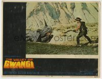 7c928 VALLEY OF GWANGI LC #4 1969 incredible special effects image of man threatened by triceratops!