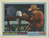 7c933 VERA CRUZ LC #6 1955 cool close up of cowboys Gary Cooper & Burt Lancaster with cannon!