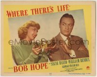 7c957 WHERE THERE'S LIFE LC #2 1947 Bob Hope refuses to take the crown Signe Hasso offers him!