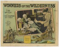 7c975 WINNERS OF THE WILDERNESS LC 1927 wacky image of masked bad guy robbing rich men at gunpoint!