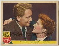 7c977 WITHOUT LOVE LC #2 1945 great romantic close up of Spencer Tracy & Katharine Hepburn!