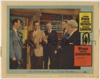 7c978 WITNESS FOR THE PROSECUTION LC #4 1958 Wilder, happy Tyrone Power after he's found not guilty!