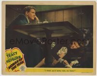 7c983 WOMAN OF THE YEAR LC 1942 Katharine Hepburn under table tells Spencer Tracy to take her home!