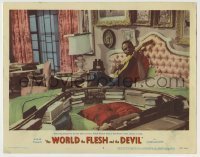 7c985 WORLD, THE FLESH & THE DEVIL LC #8 1959 lonely Harry Belafonte seeks solace in song!