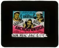 7d260 ANCHORS AWEIGH glass slide 1945 sailors Frank Sinatra & Gene Kelly with Kathryn Grayson!